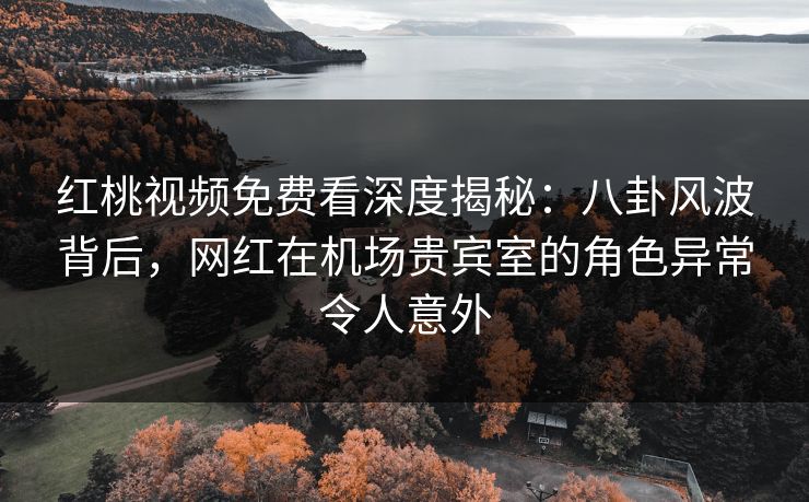 红桃视频免费看深度揭秘:八卦风波背后,网红在机场贵宾室的角色异常令人意外